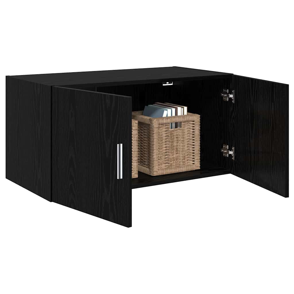 Wall Cabinet Black oak 80 x 42.5 x 40 cm Engineered wood
