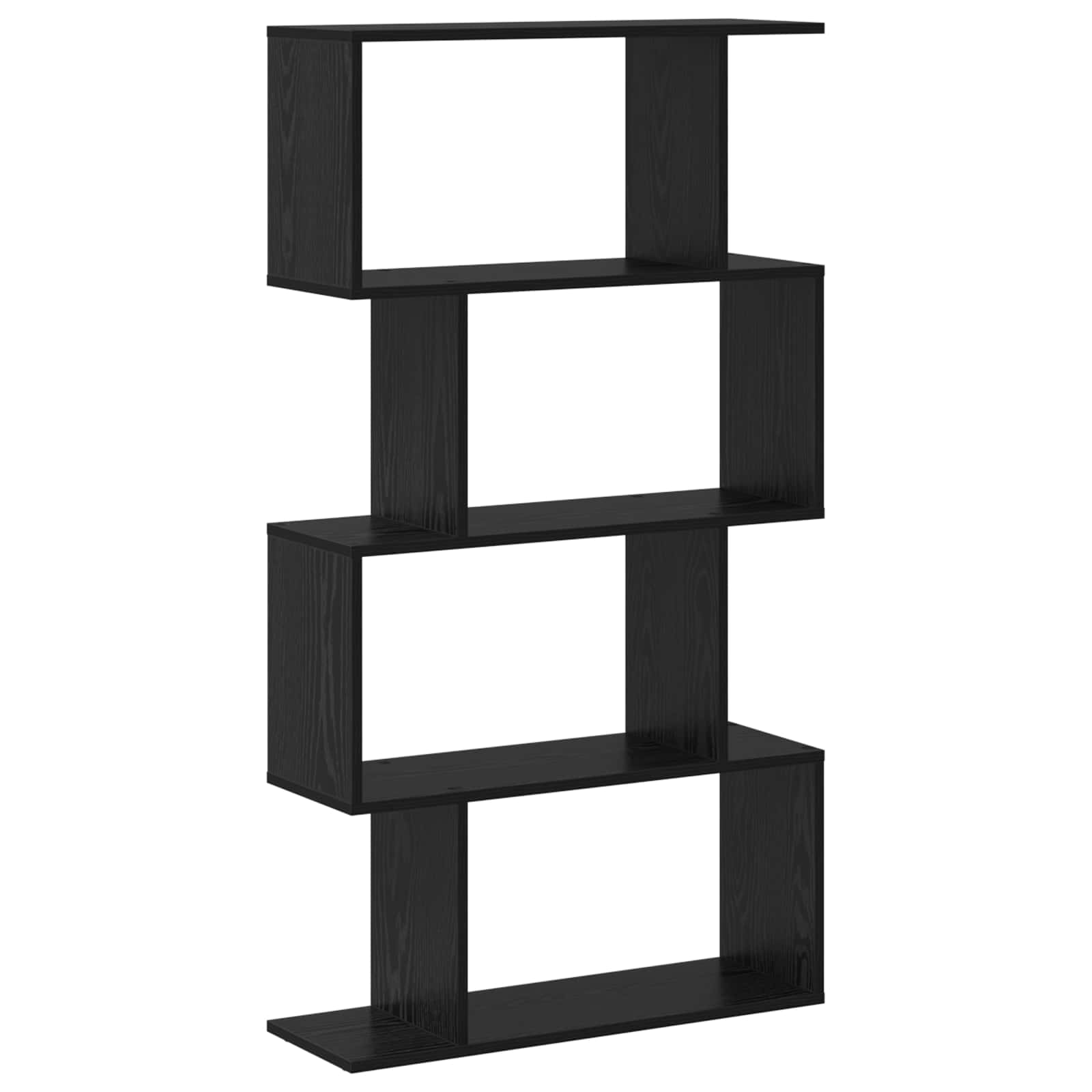Book Cabinet 4-Tier 70 x 24 x 129 cm Engineered Wood Black Oak