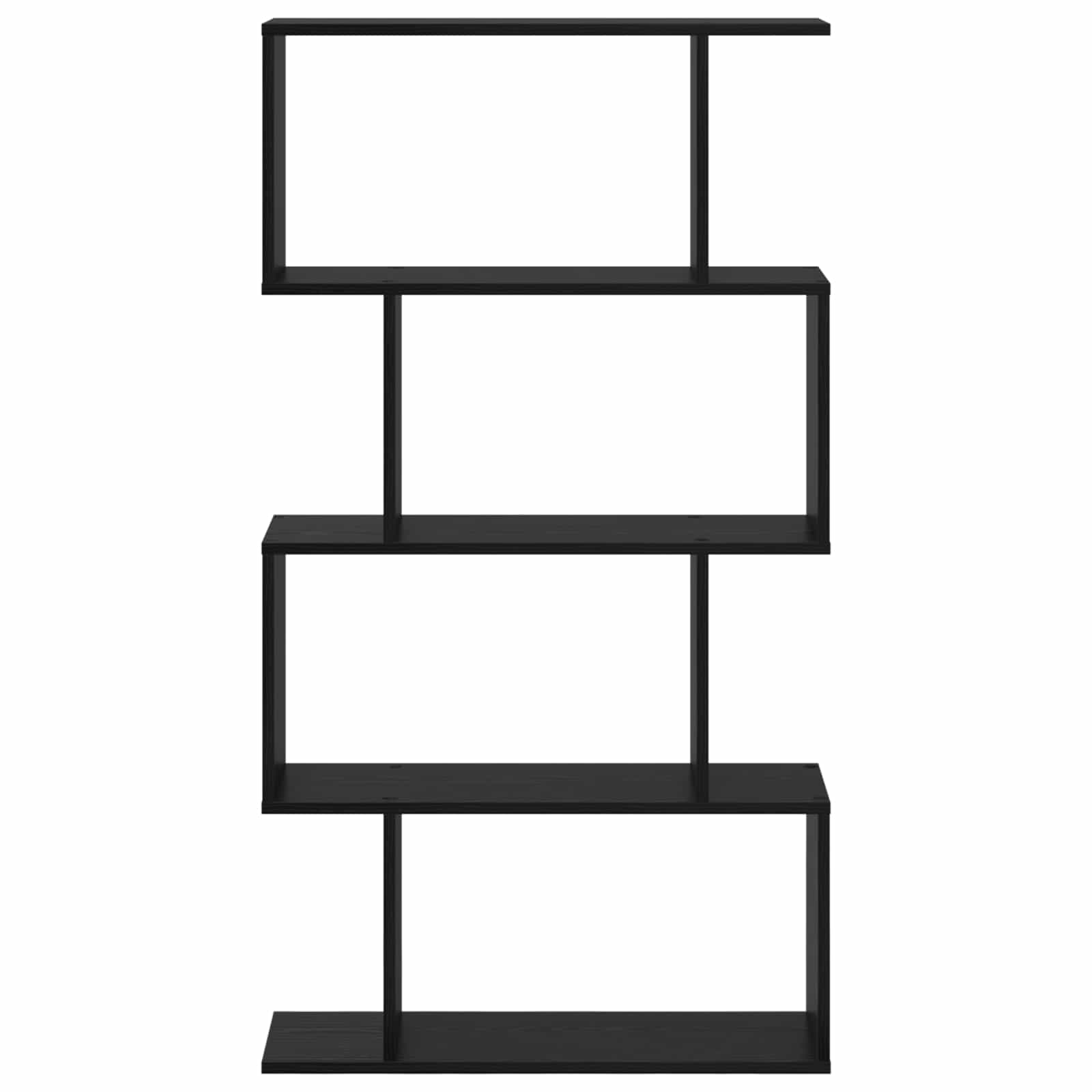 Book Cabinet 4-Tier 70 x 24 x 129 cm Engineered Wood Black Oak