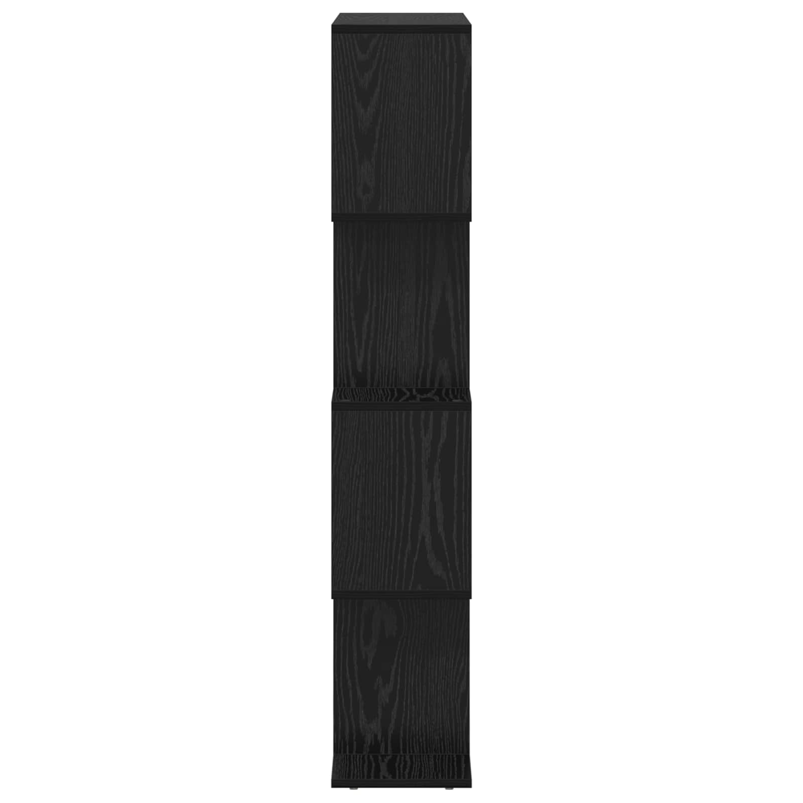 Book Cabinet 4-Tier 70 x 24 x 129 cm Engineered Wood Black Oak