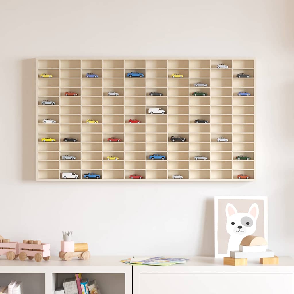 Wall Display Case Beige 98 x 4,5 x 55 cm Engineered Wood