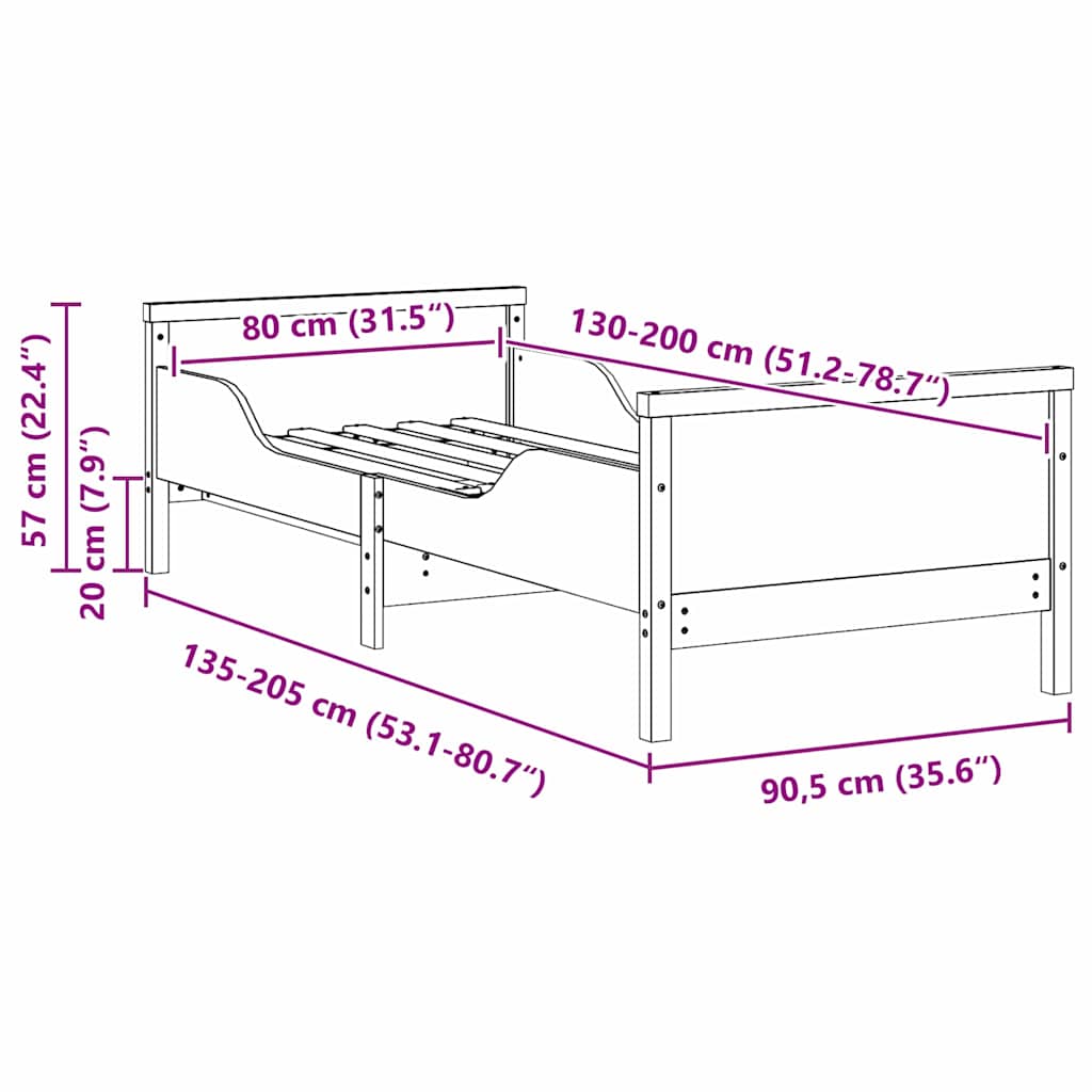 Bed Frame with Headboard Brown 80 x 200 cm Engineered Wood
