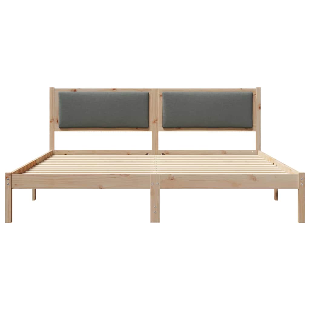 Bed Frame with Headboard Dark Grey 180 x 200 cm Solid Pine Wood