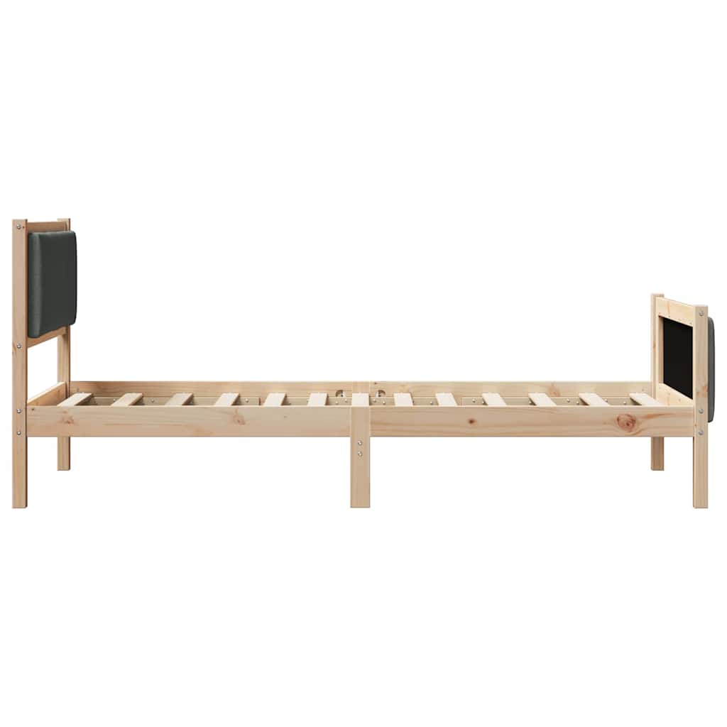 Bed Frame with Headboard Dark Grey 90 x 190 cm Fabric
