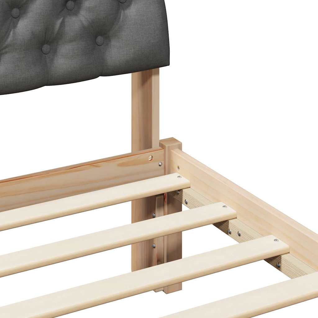 Bed frame Brown and dark grey 90 x 190 cm Solid pine wood
