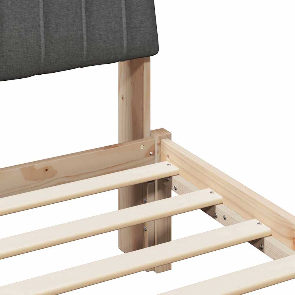 Bed Frame with Headboard Brown 135 x 190 cm Solid Pine Wood