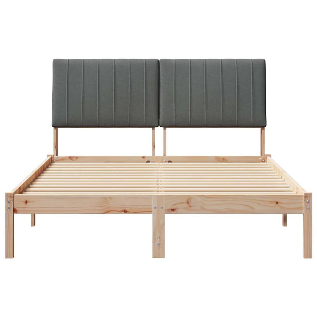 Bed Frame with Headboard Brown 135 x 190 cm Solid Pine Wood