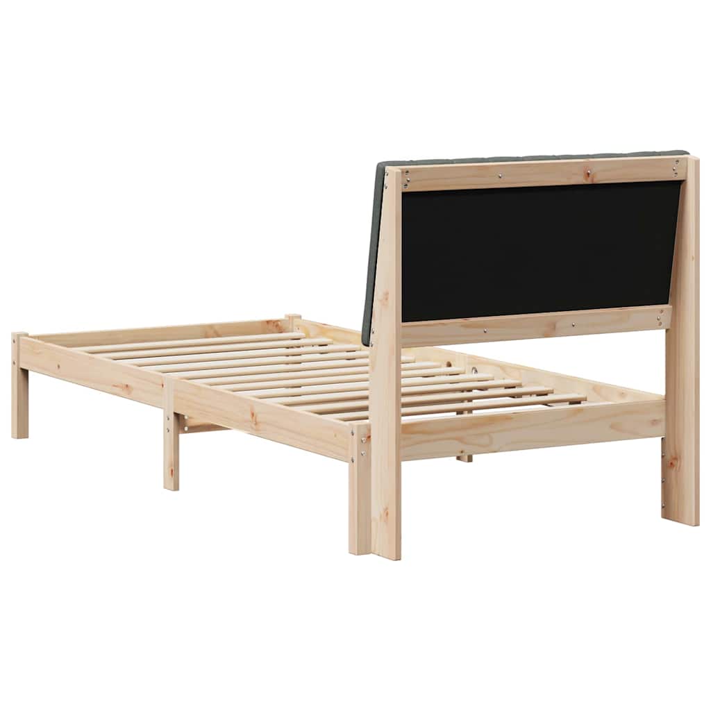 Bed Frame with Headboard Brown 90 x 190 cm Solid Pine Wood