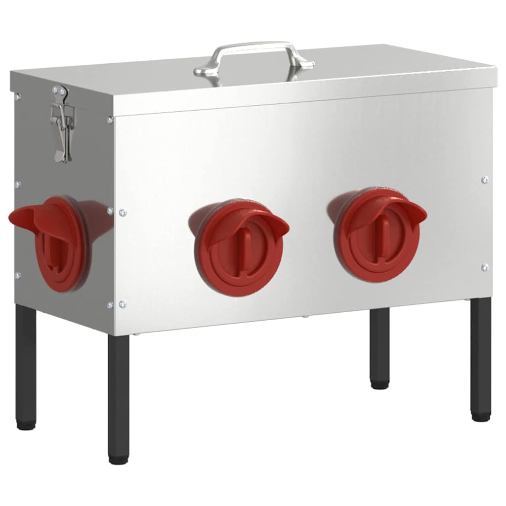 Chicken Feeder Silver 42 x 20.5 x 33 cm 15 kg Galvanised Steel