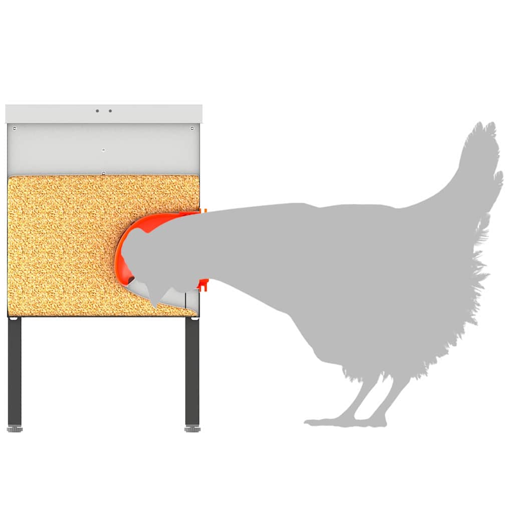 Chicken Feeder Silver 42 x 20.5 x 33 cm 15 kg Galvanised Steel