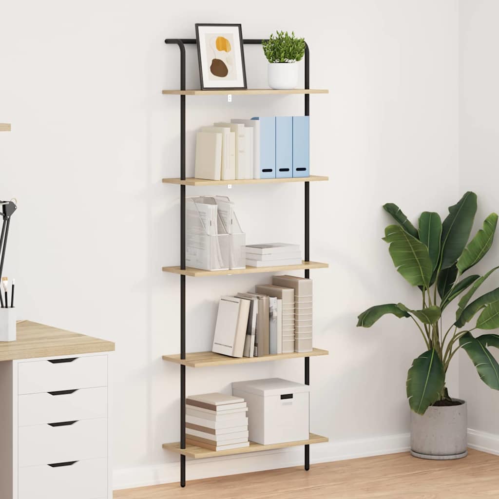 Bookshelf 5-Tier 60 x 24 x 168 cm Engineered wood Sonoma Oak
