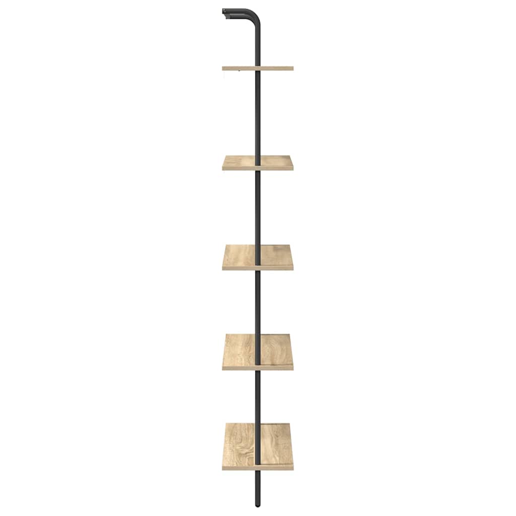 Bookshelf 5-Tier 60 x 24 x 168 cm Engineered wood Sonoma Oak