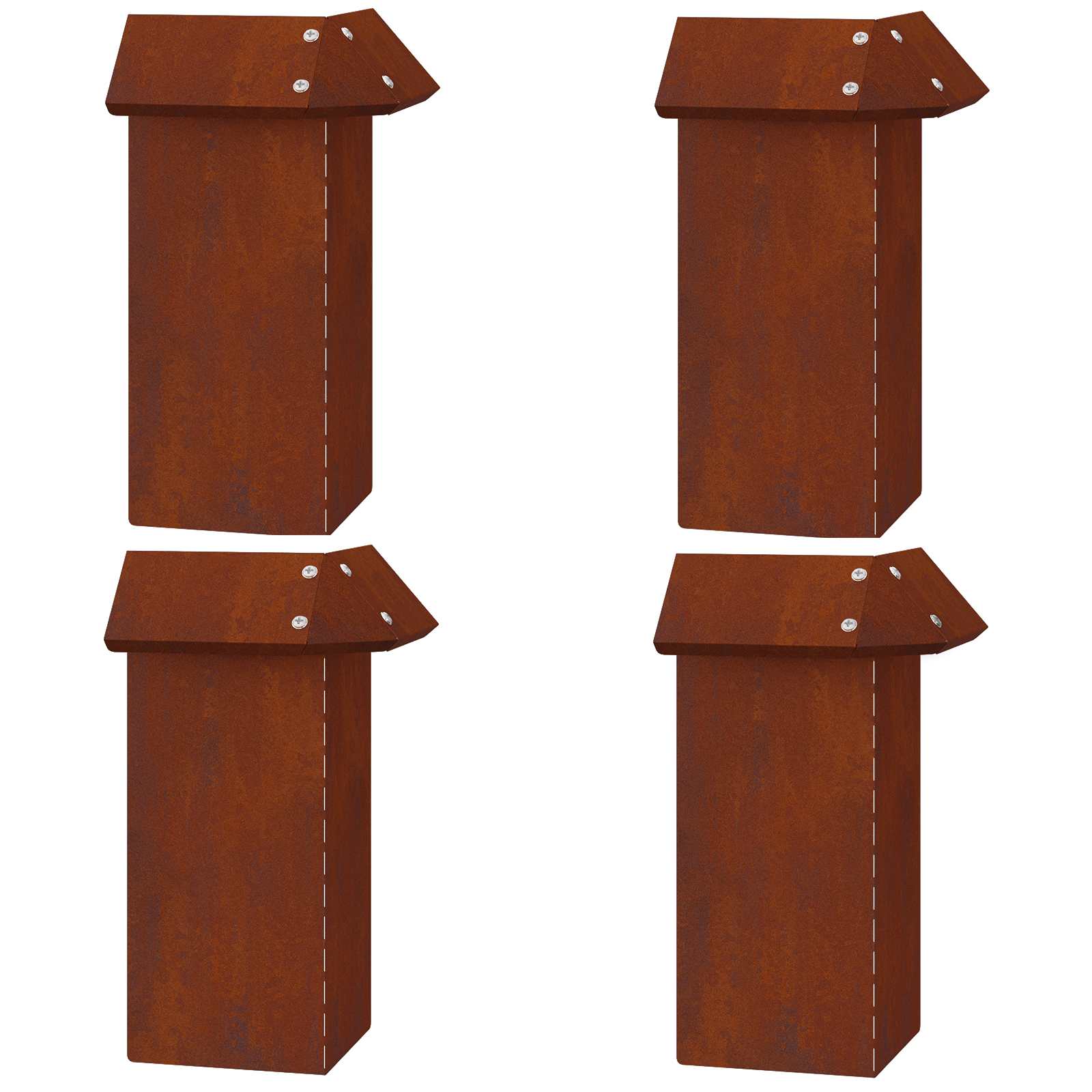 Snail Fence 4 pcs 13,5 x 13,5 x 25 cm Weathering Steel Rusty