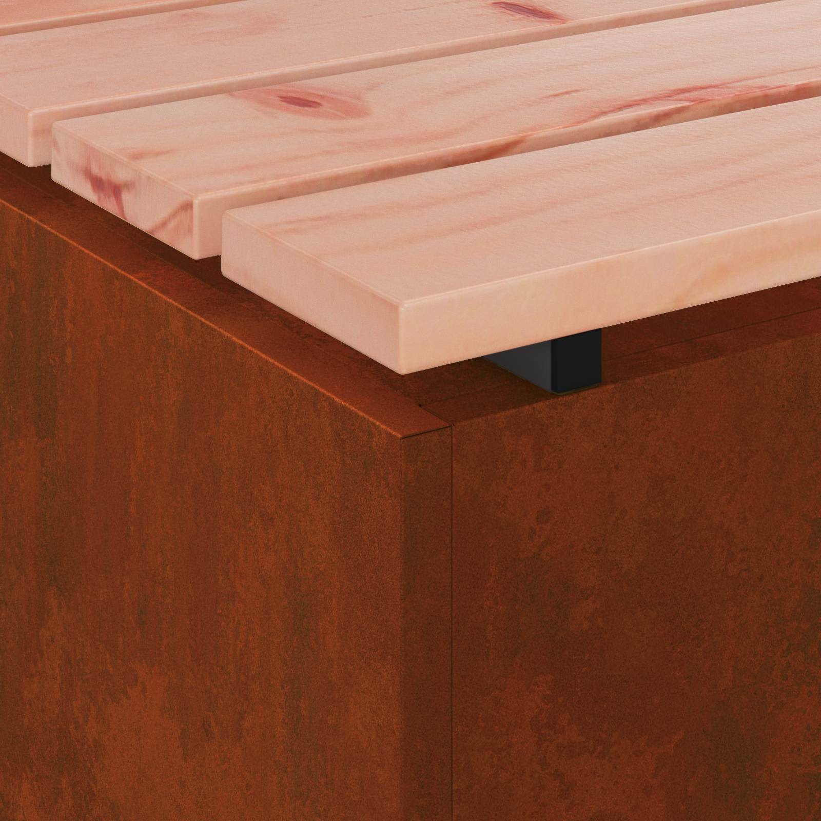 Garden Bench 2 -Seater 100 x 40 x 43 cm Weathering steel Rusty