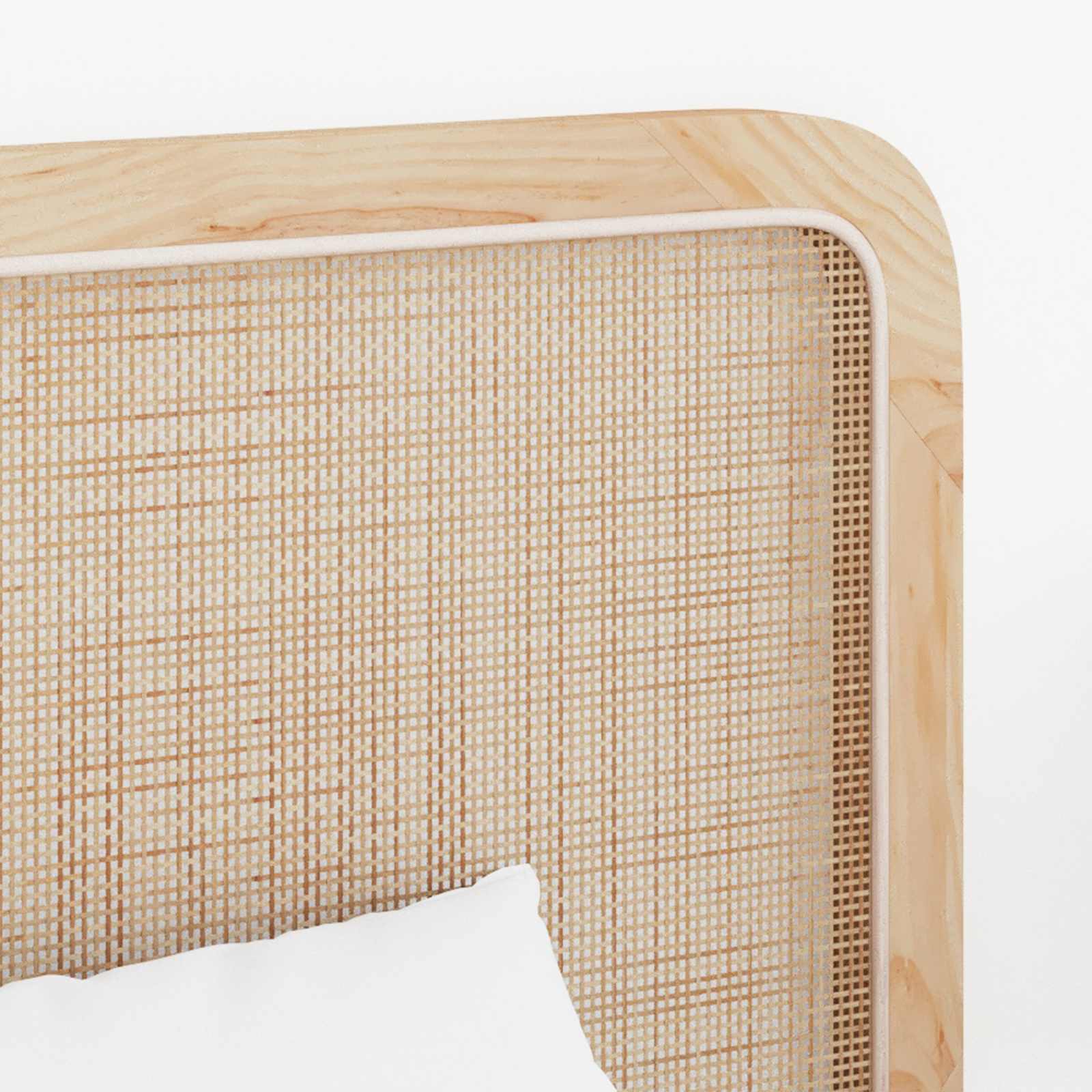 Headboard with Headboard Natural 100 x 55 x 3 cm Rattan