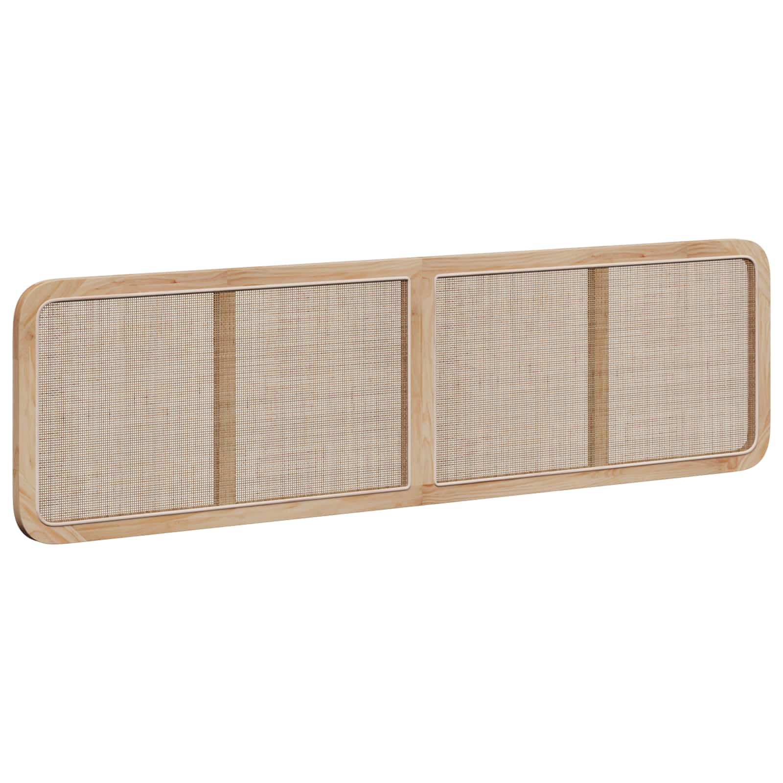 Headboard with Headboard Natural 200 x 55 x 3 cm Rattan