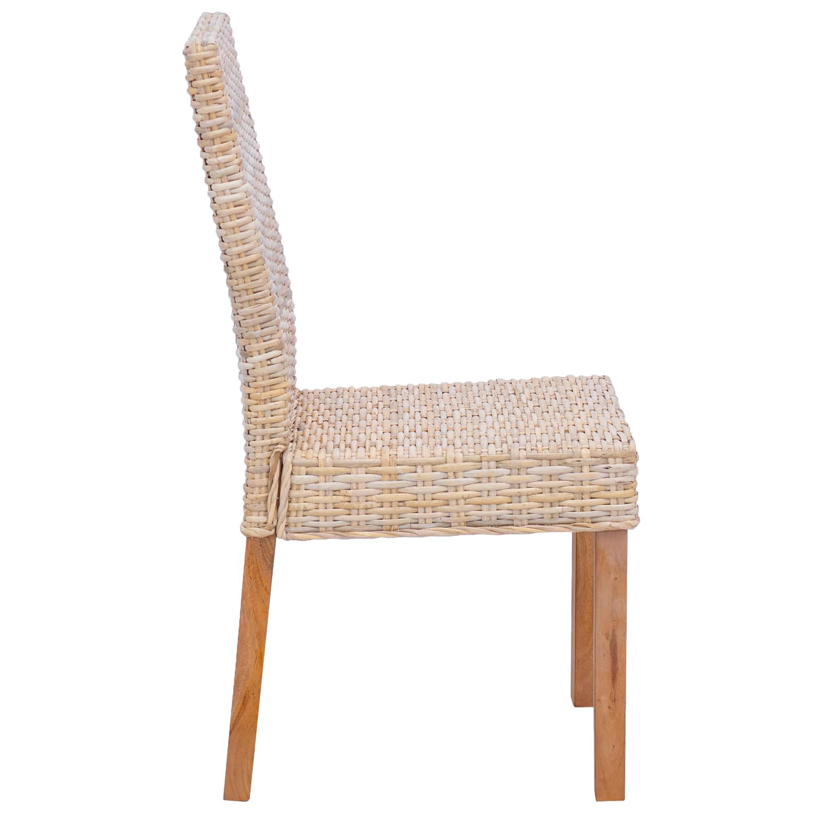 Dining Chair GENDT 2 pcs Kubu Rattan and Solid Mahogany Wood