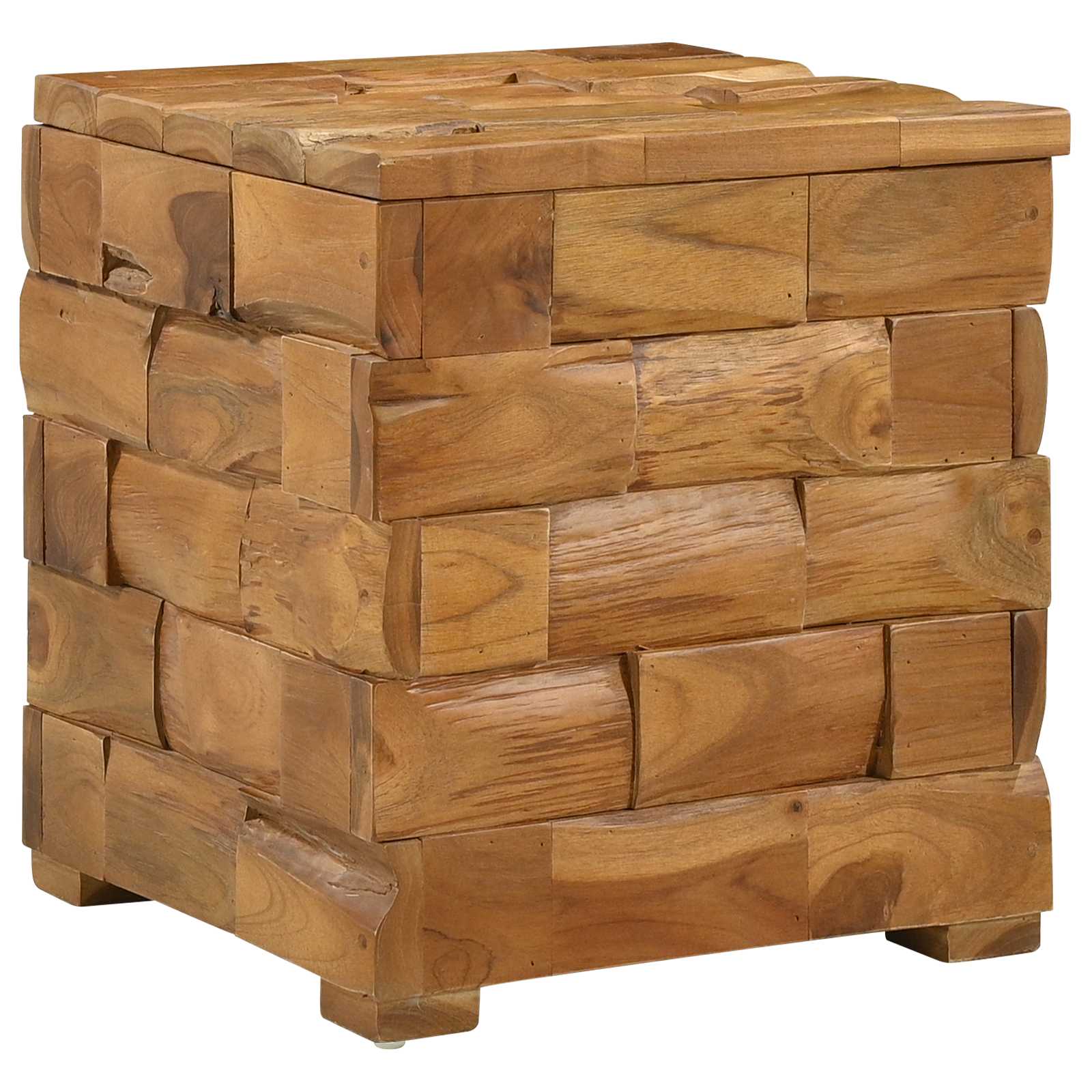 Storage Stool Brown 40 x 40 x 45 cm Solid Teak Wood