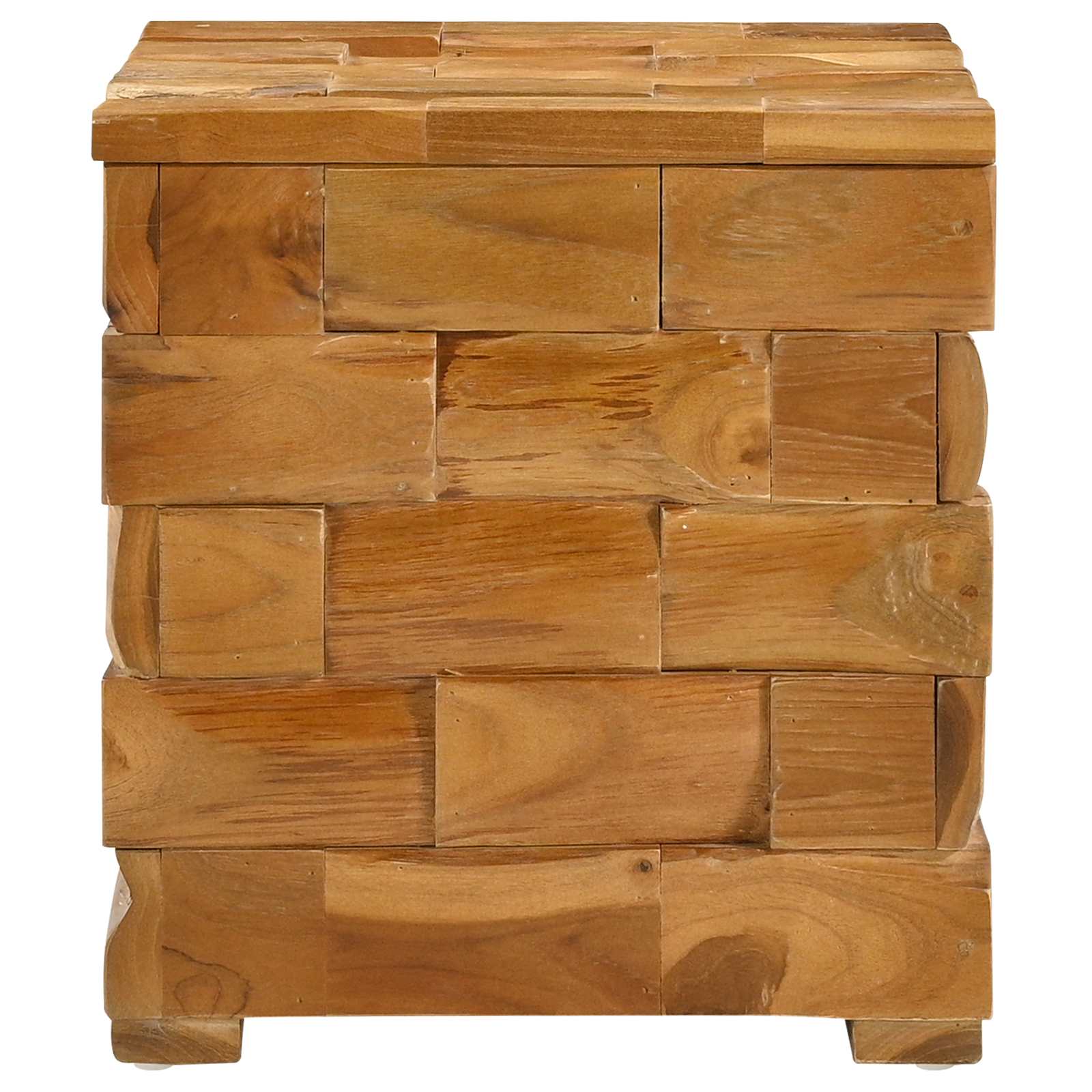Storage Stool Brown 40 x 40 x 45 cm Solid Teak Wood