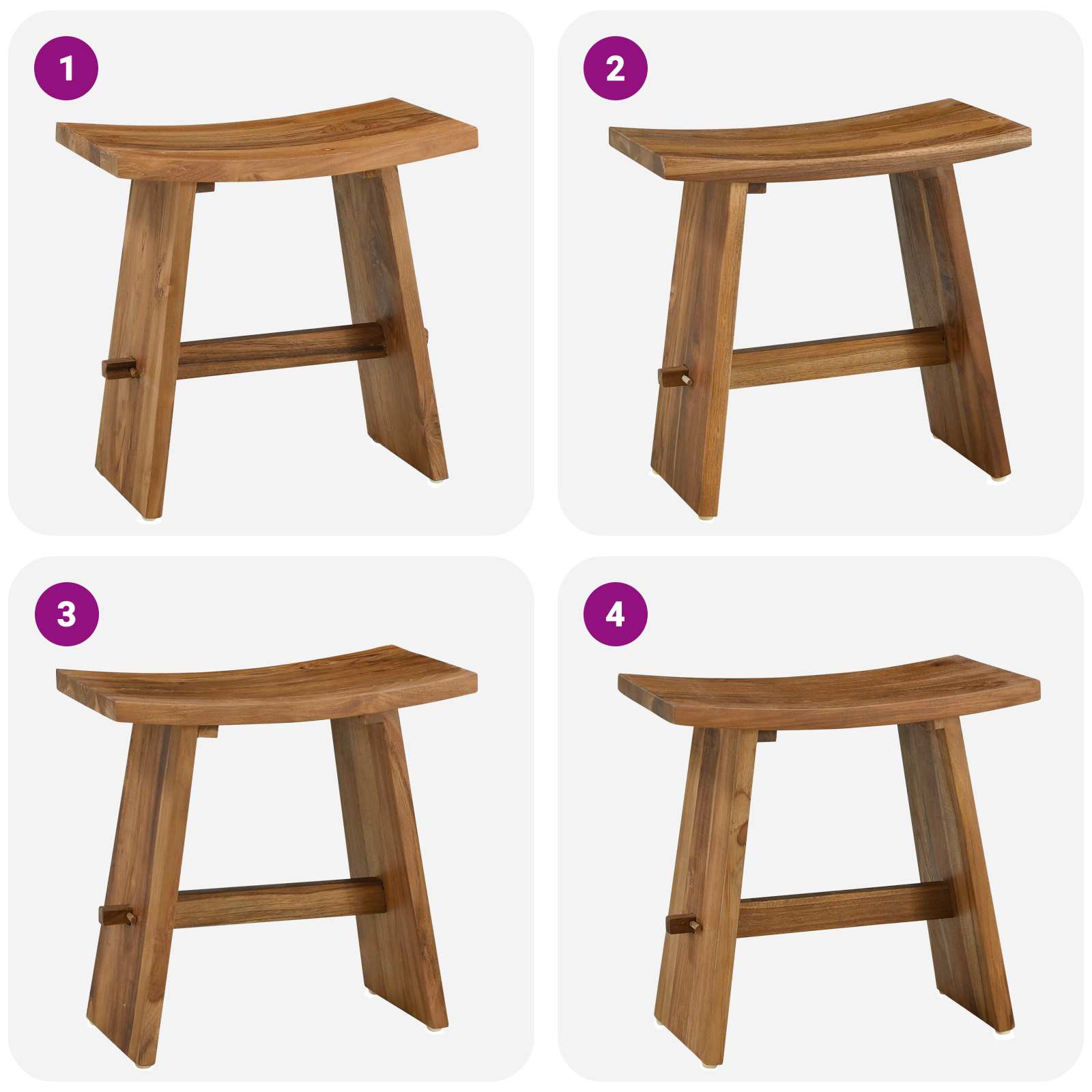 Bathroom Stool Brown 50 x 29.5 x 50.5 cm Solid Teak Wood