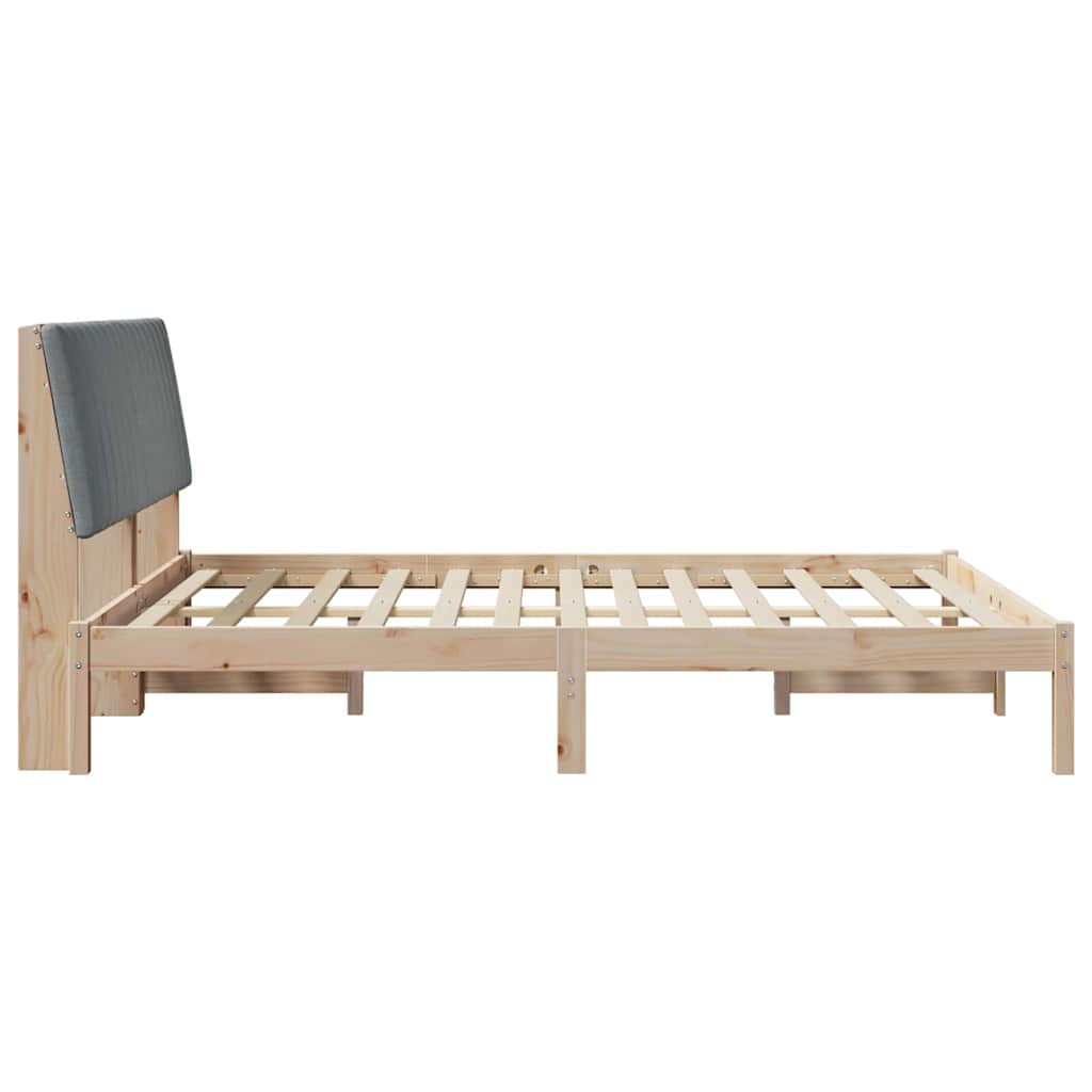 Bed Frame with Headboard Brown 150 x 200 cm Solid Pine Wood