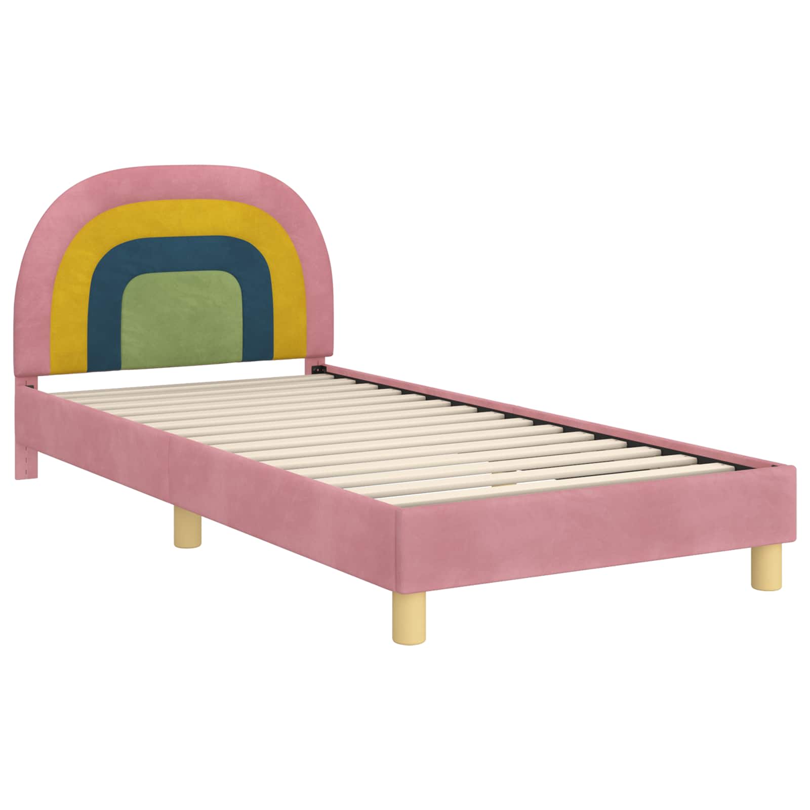 Kids'Bed Frame with Headboard Pink 90 x 190 cm Velvet