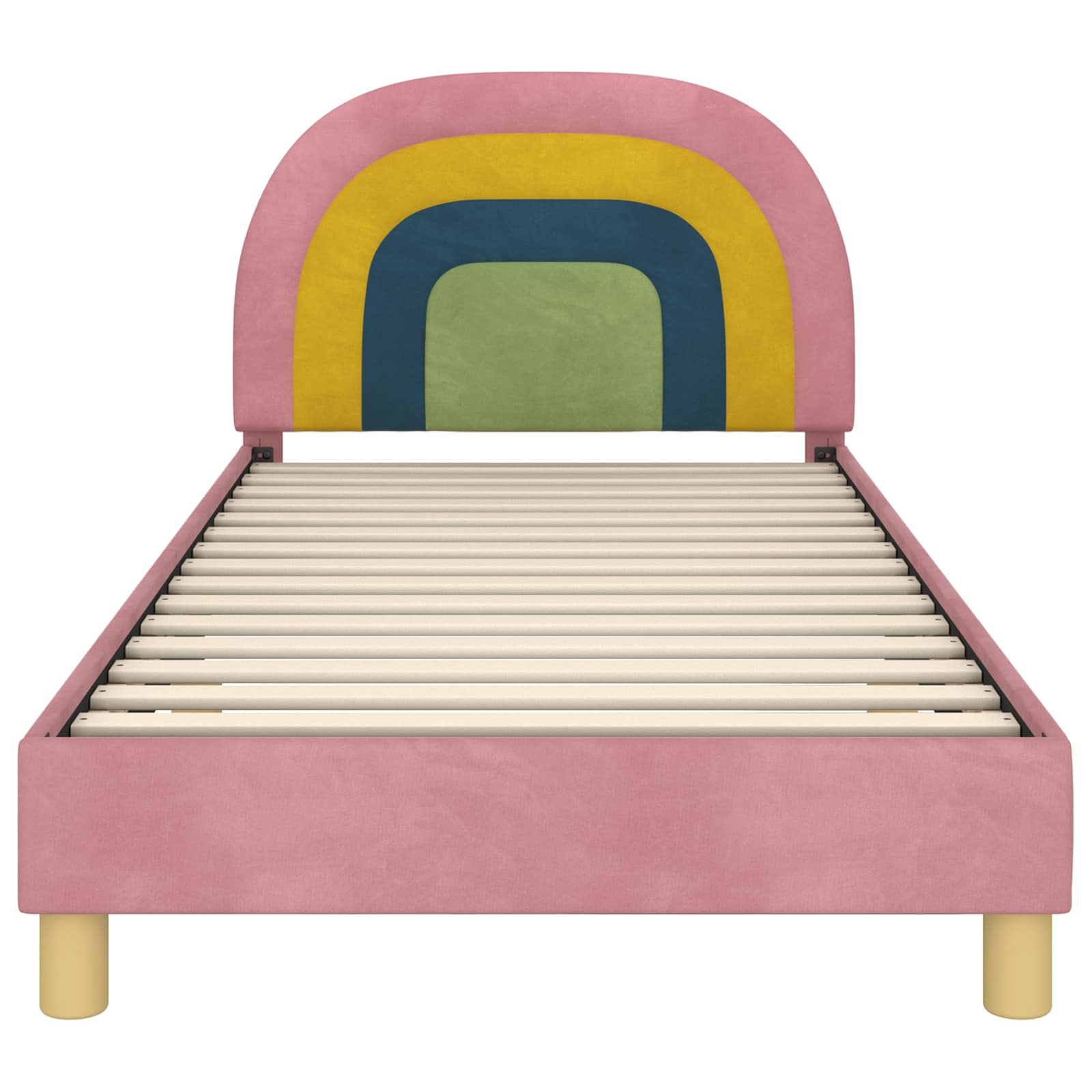 Kids'Bed Frame with Headboard Pink 90 x 190 cm Velvet