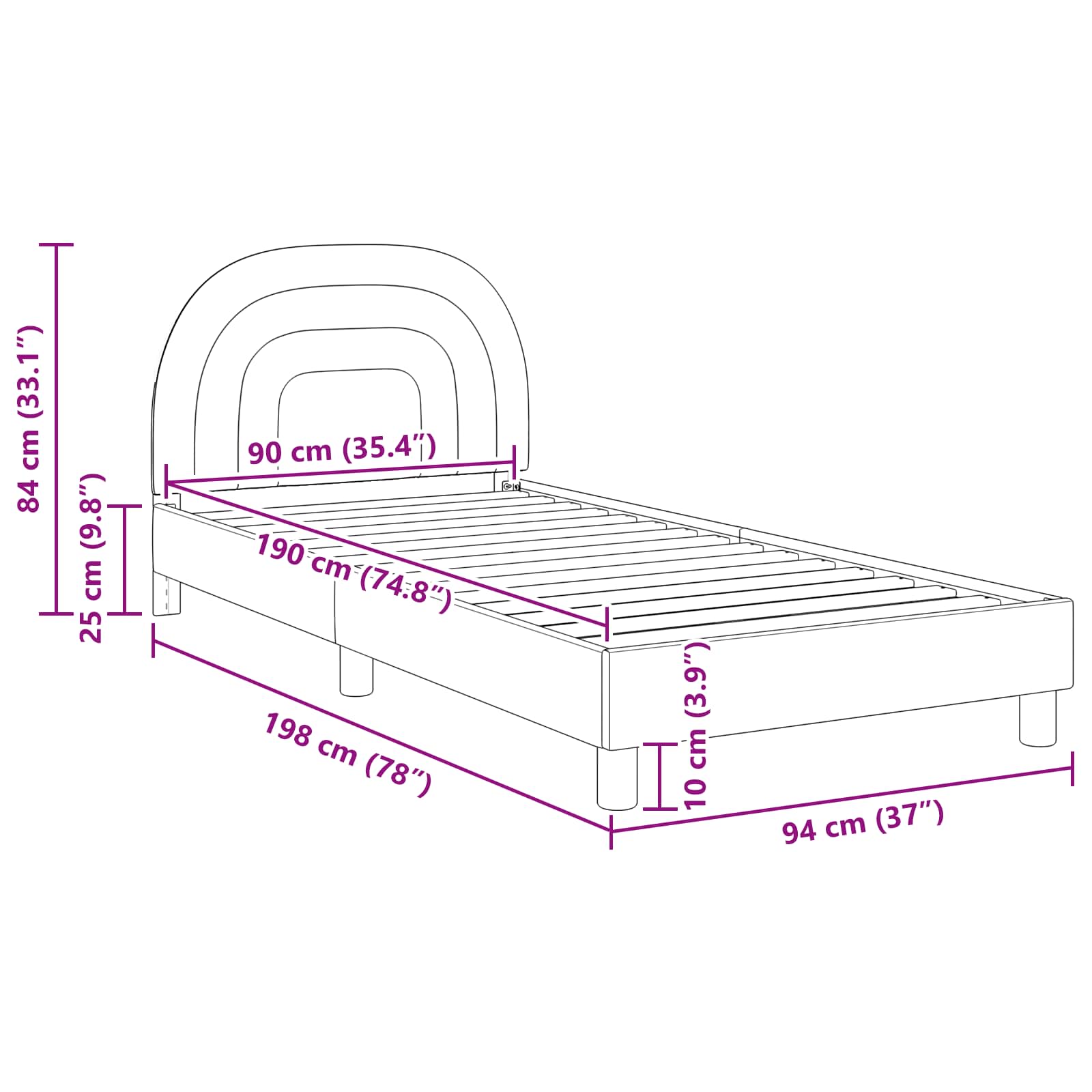 Kids'Bed Frame with Headboard Pink 90 x 190 cm Velvet