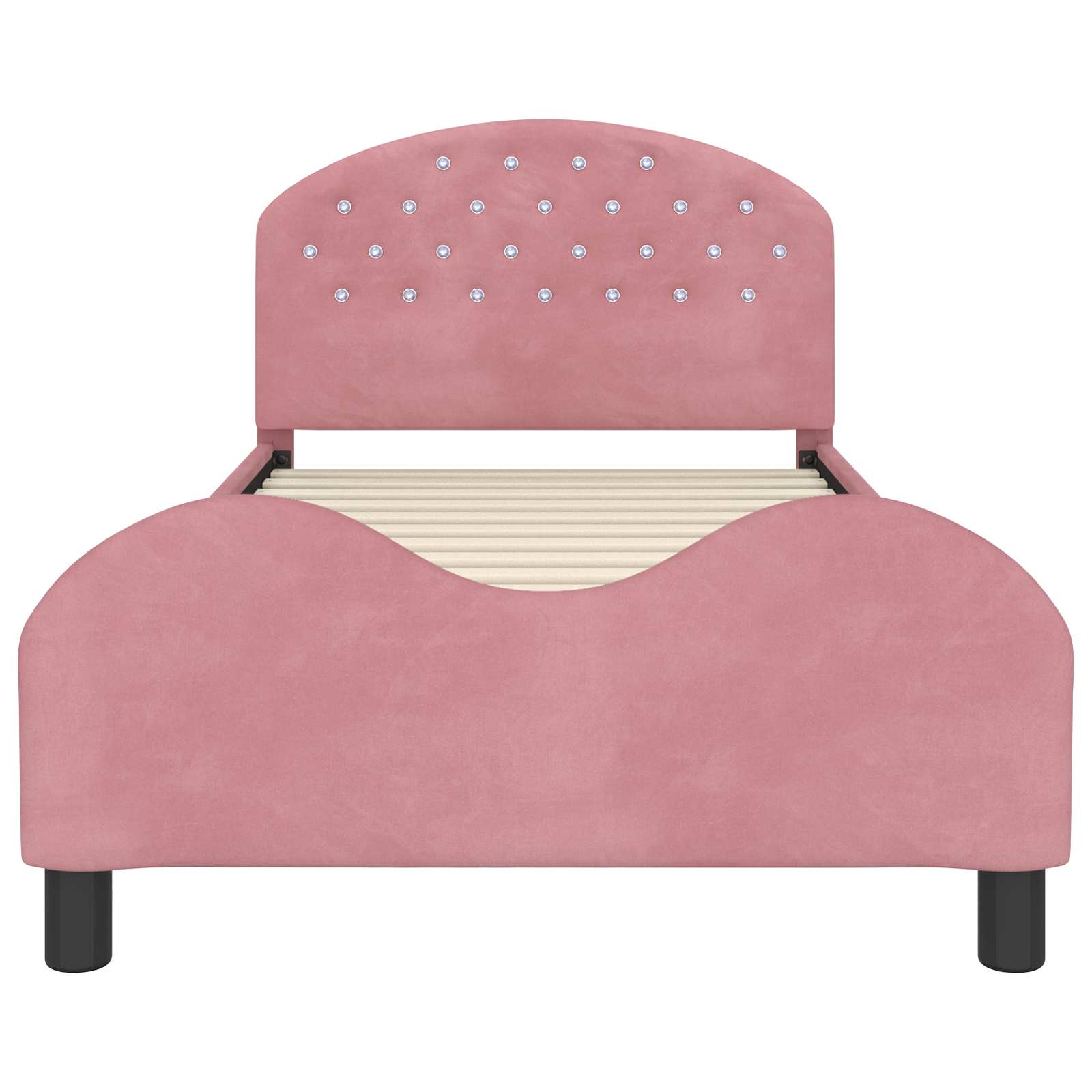 Kids'Bed Frame with Headboard Pink 90 x 190 cm Velvet