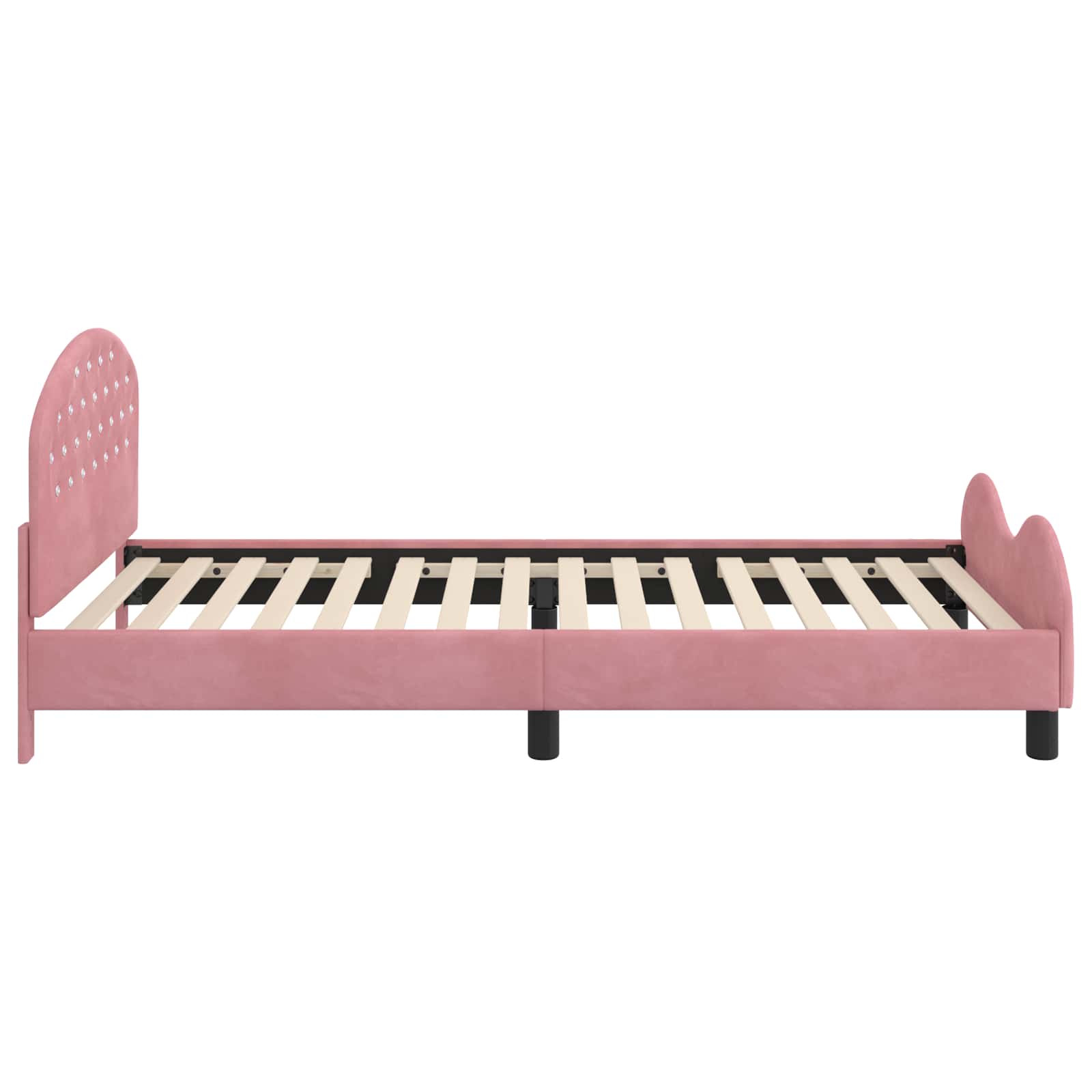Kids'Bed Frame with Headboard Pink 90 x 190 cm Velvet