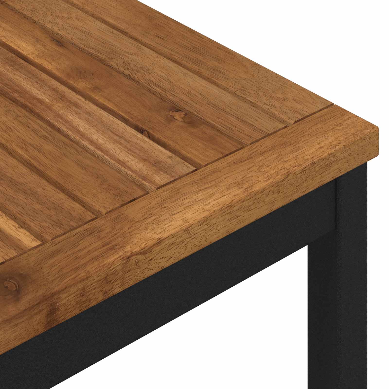 Garden Dinner Table Natural and Black 196 x 100.5 x 75 cm