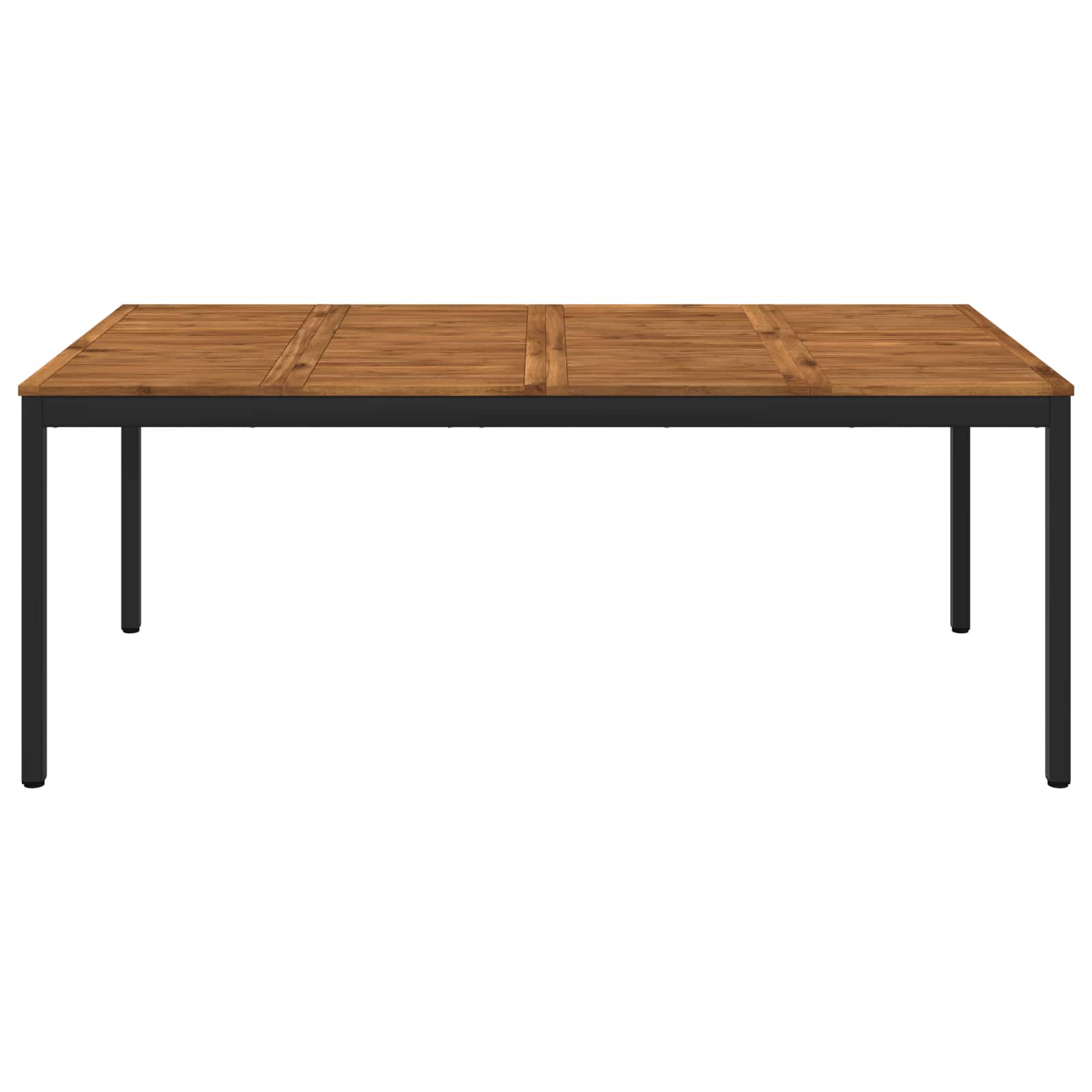 Garden Dinner Table Natural and Black 196 x 100.5 x 75 cm