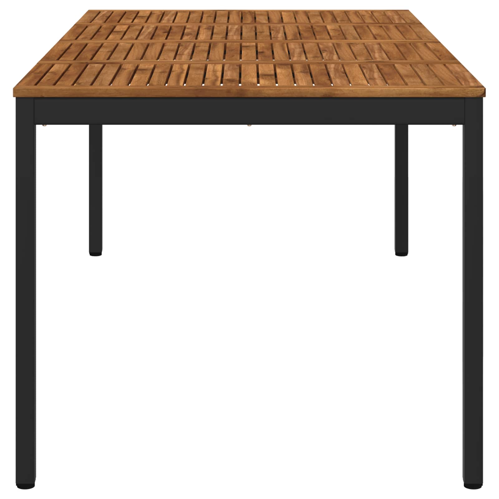 Garden Dinner Table Natural and Black 196 x 100.5 x 75 cm
