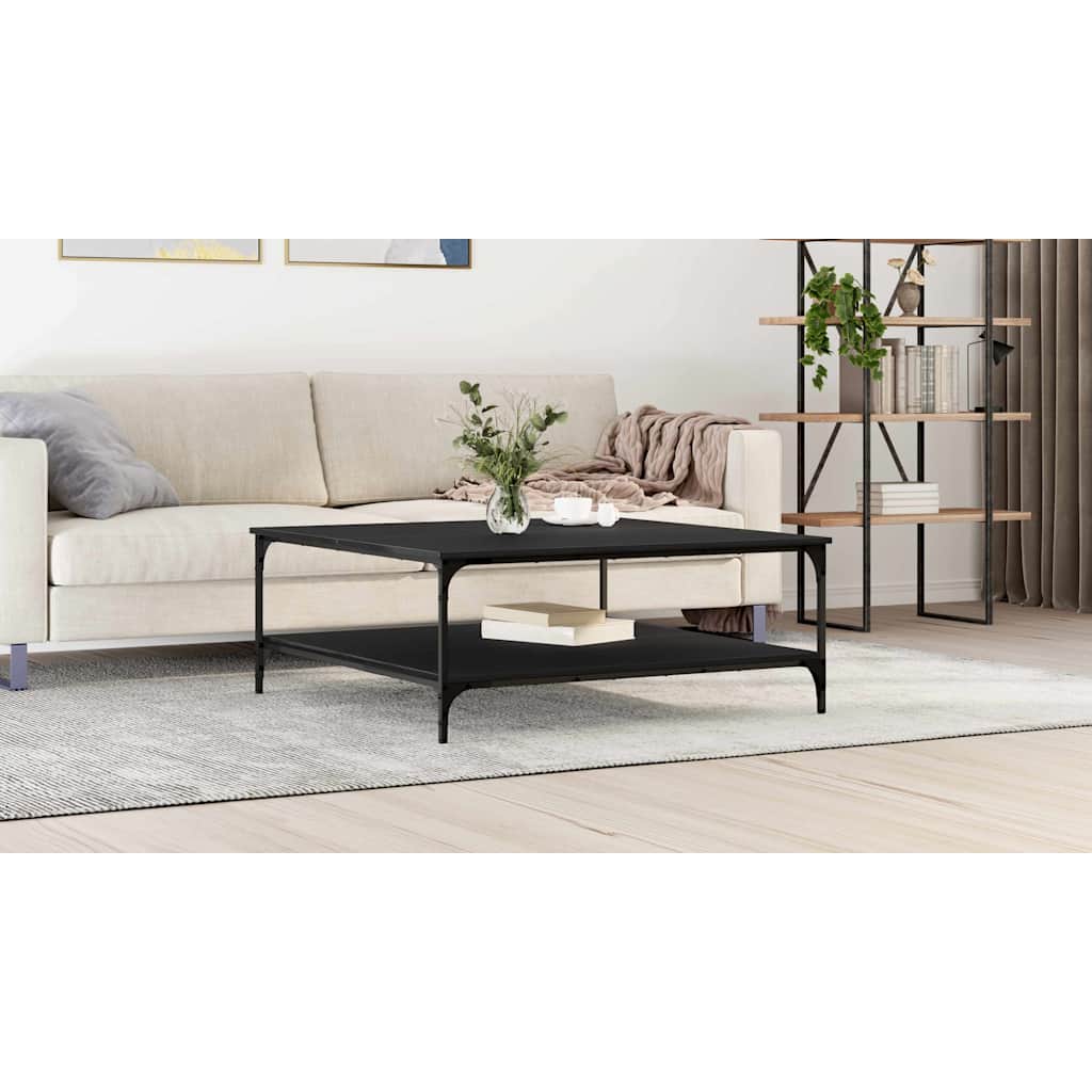 Coffee Table Black oak 100 x 100 x 40 cm Engineered Wood