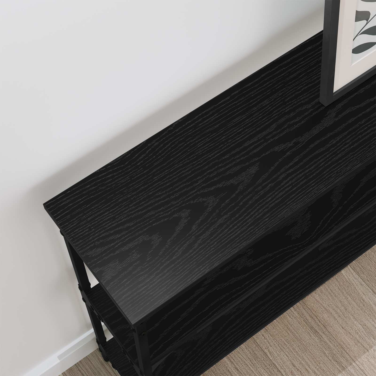 Console Table Black oak 100 x 22,5 x 75 cm Engineered Wood