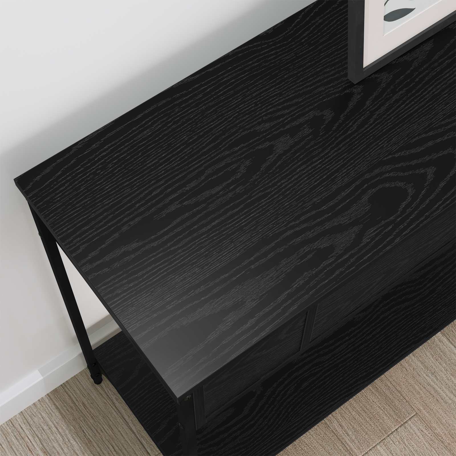 Console Table Black oak 100 x 34.5 x 75 cm Engineered wood