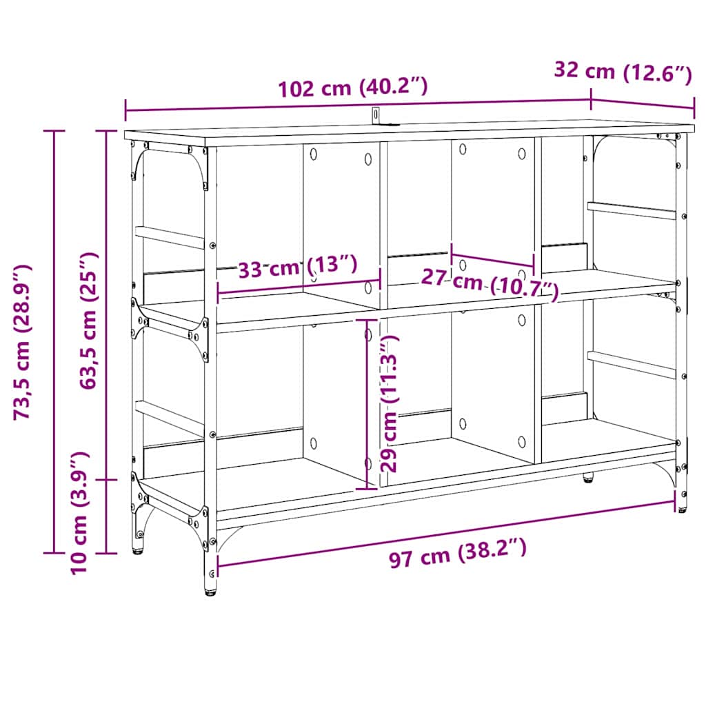 Sideboard Black Oak 102 x 32 x 73,5 cm