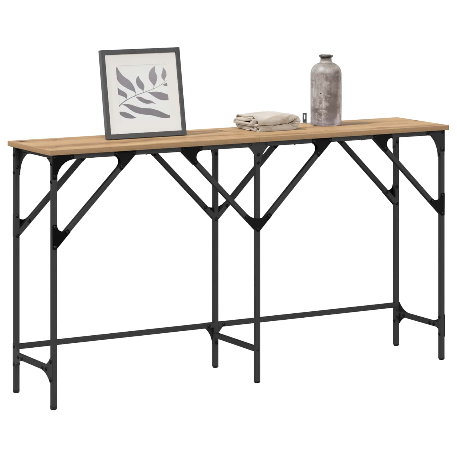 Console Table Artisan oak 140 x 29 x 75 cm Engineered Wood