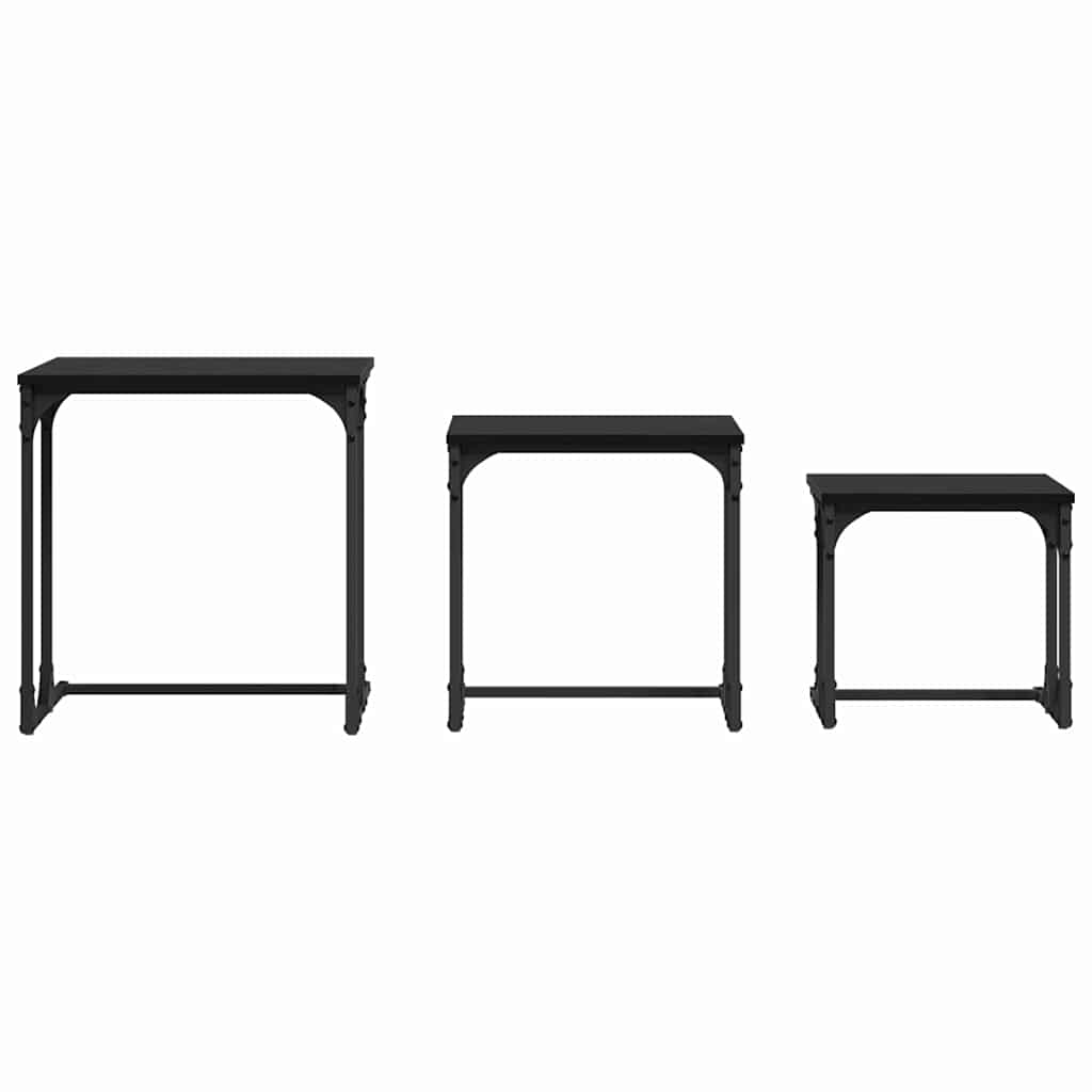 Nesting Coffee Table 3 pcs Black oak 50.5 x 35 x 53 cm