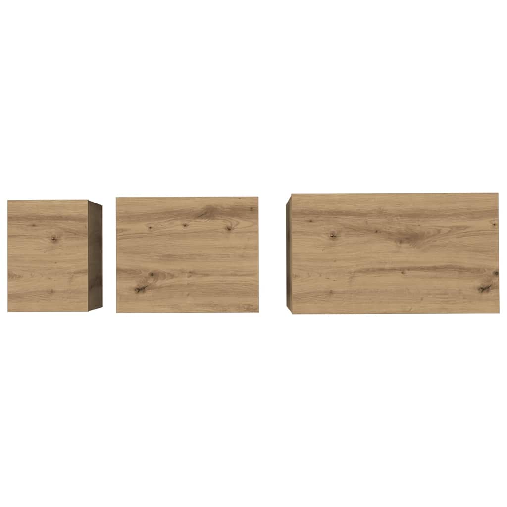 Coffee Table 3 pcs Artisan Oak 60 x 35 x 56 cm Engineered wood