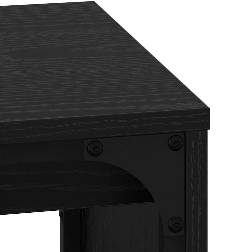 Coffee Table 3 pcs Black Oak 60 x 35 x 56 cm Engineered wood