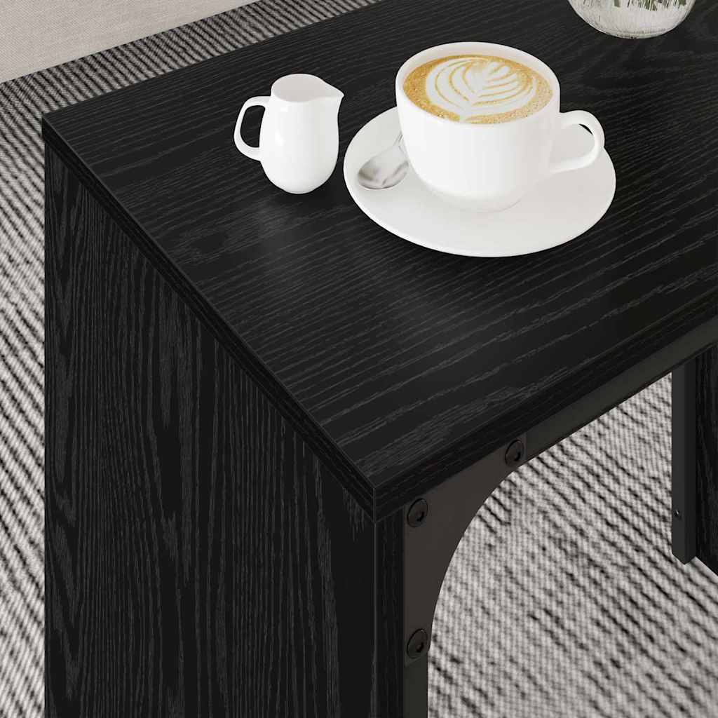 Coffee Table 3 pcs Black Oak 60 x 35 x 56 cm Engineered wood