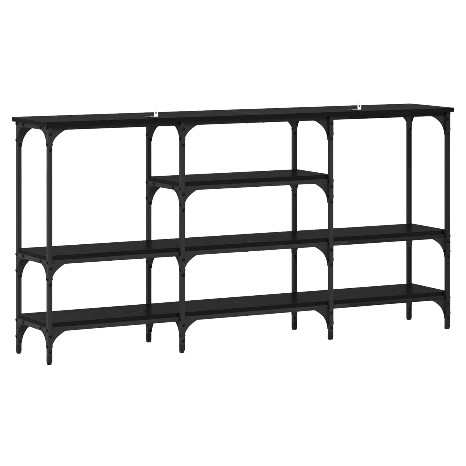 Console Table Black oak 160 x 29 x 80 cm Engineered wood