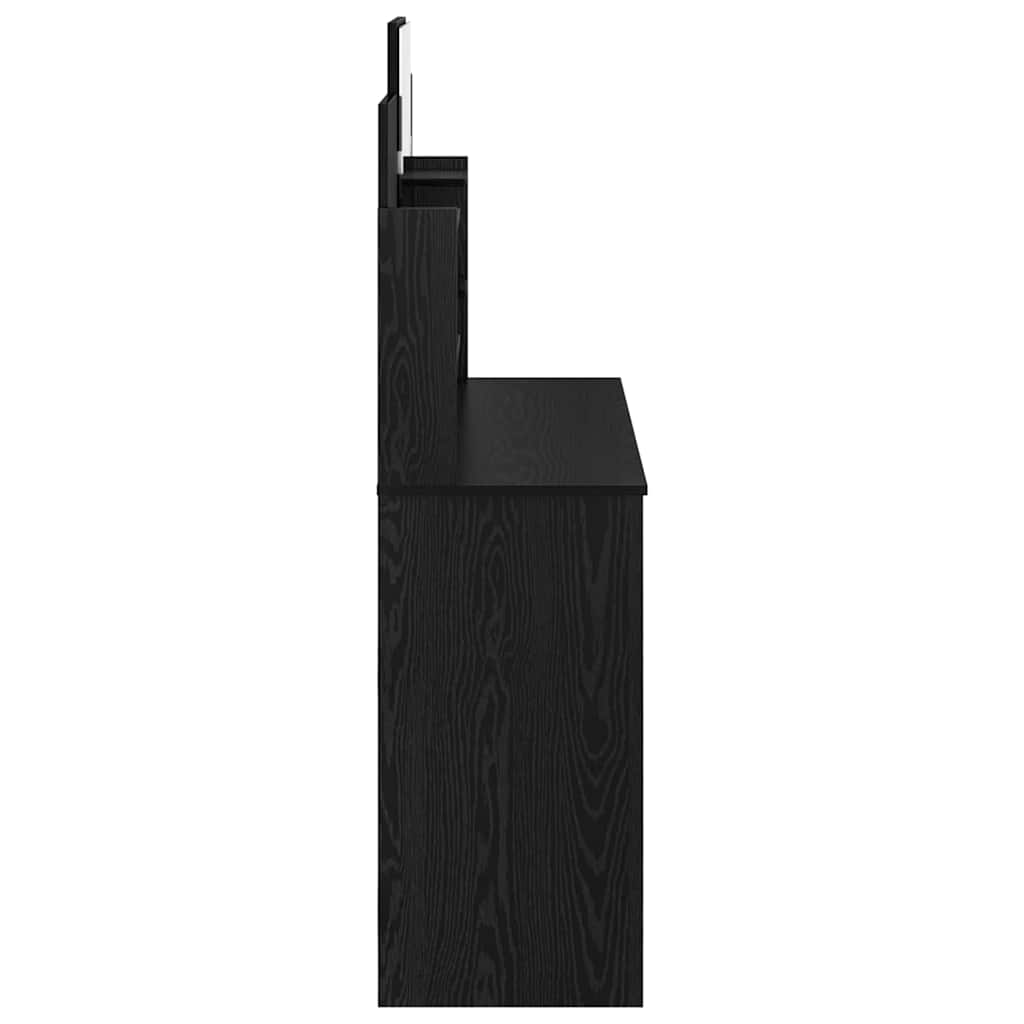 Dressing Table with Mirror Black Oak 96 x 39 x 142 cm
