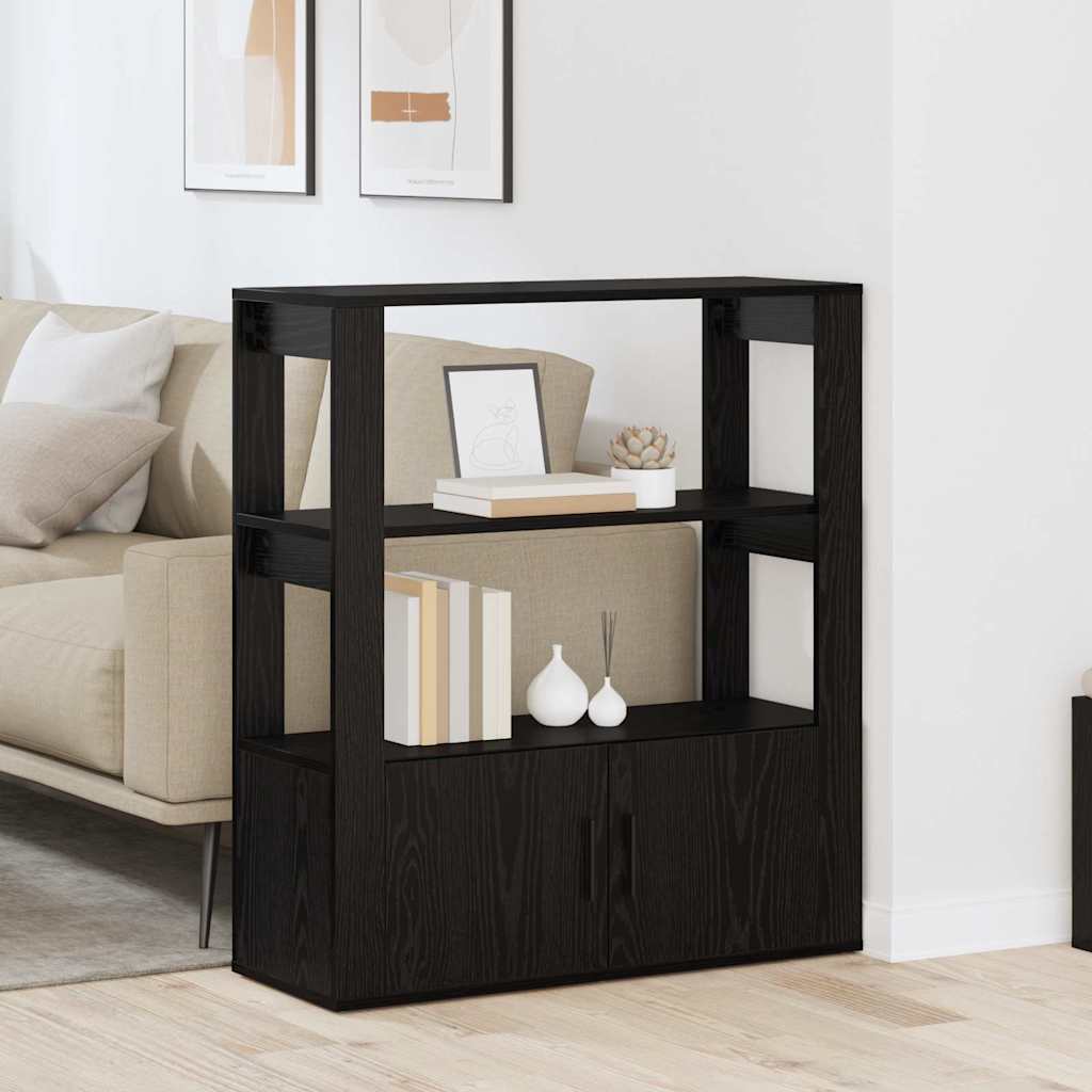 Sideboard Black oak 30 x 80 x 90 cm Engineered Wood
