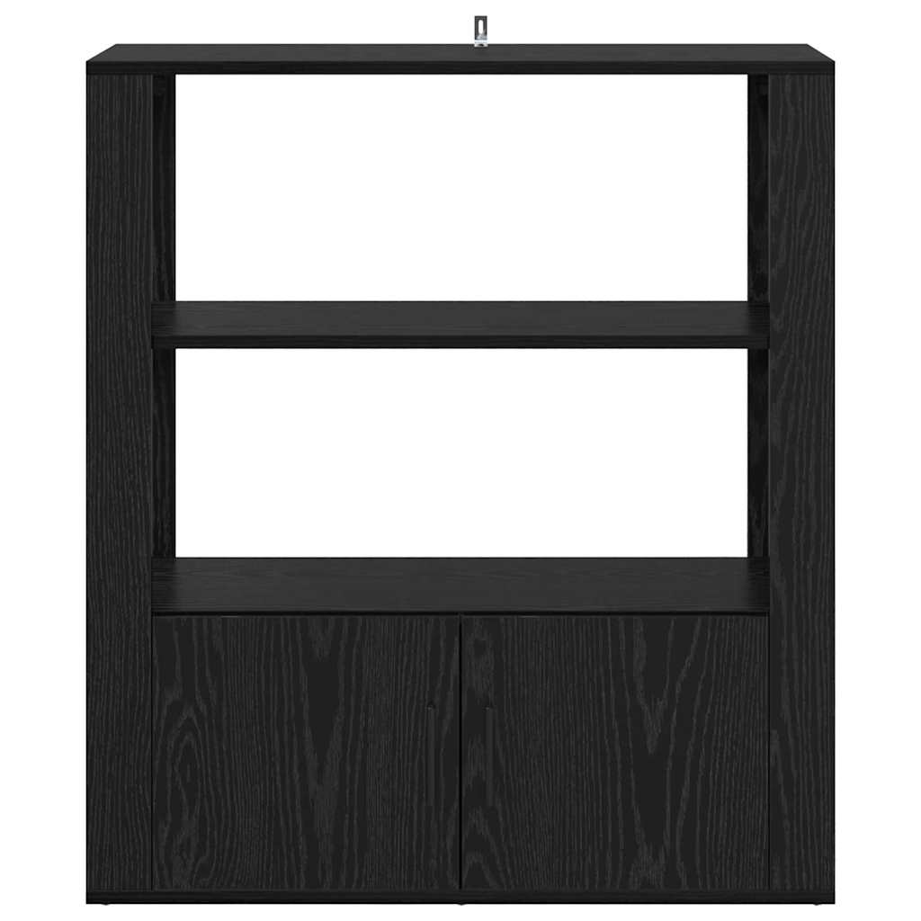 Sideboard Black oak 30 x 80 x 90 cm Engineered Wood