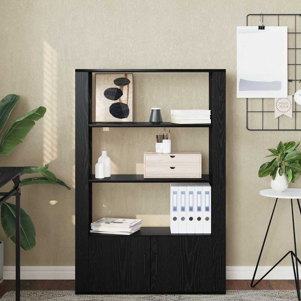 Sideboard Black oak 30 x 80 x 119.5 cm Engineered Wood