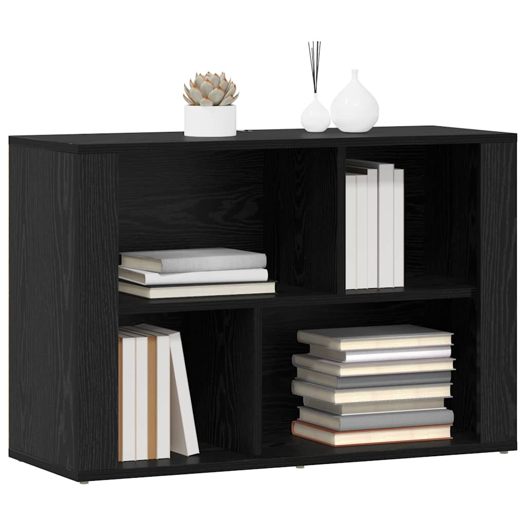 Sideboard Black Oak 80 x 30 x 53 cm Engineered Wood