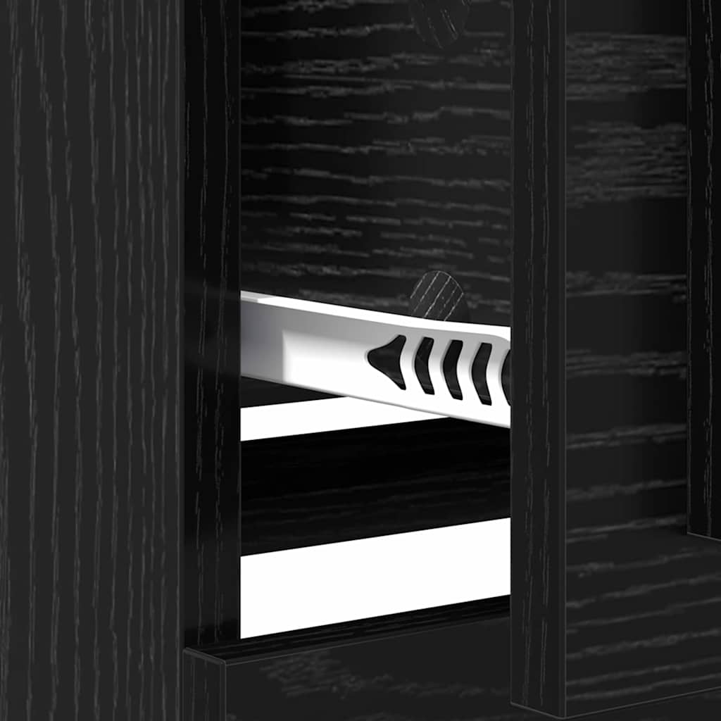 Sideboard Black Oak 70 x 35,5 x 67,5 cm Engineered Wood