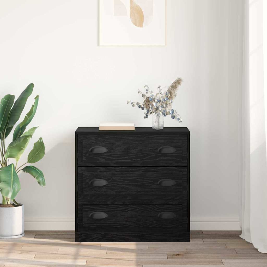 Sideboard Black Oak 70 x 35,5 x 67,5 cm Engineered Wood
